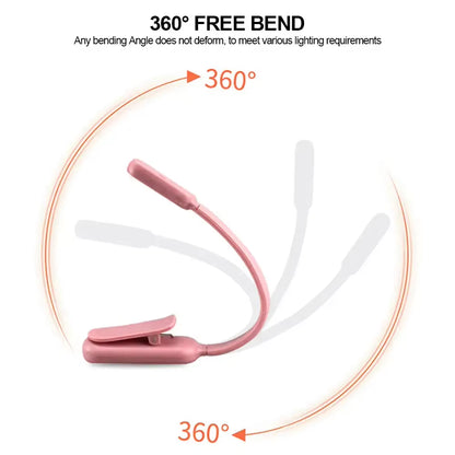 Adjustable Brightness USB Mini LED Clip-On Book Light - Perfect for Reading in Bed or Travel